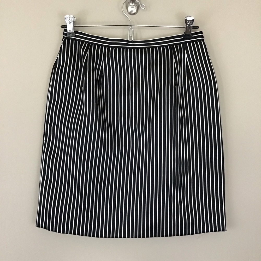 NIGHT by Valentino Pinstripe Silk Skirt Size 8